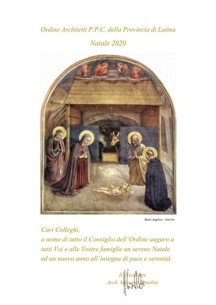 Il messaggio di auguri per Natale del Presidente Architetto Massimo Rosolini.
