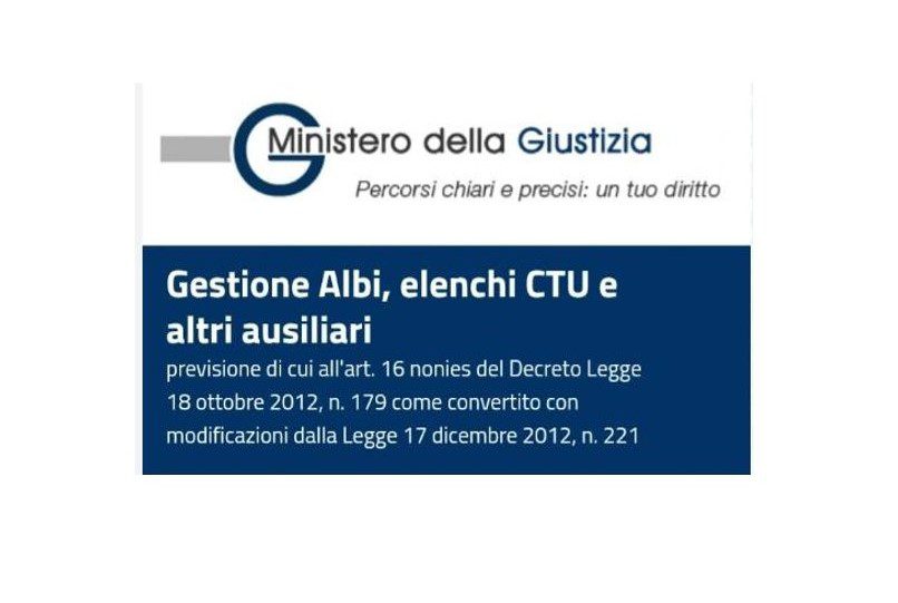 Nuovo Portale Nazionale Albo CTU e Periti –  Ministero della Giustizia