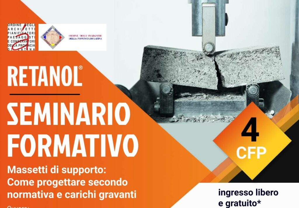 CREDITI FORMATIVI – Seminario: “Massetti di supporto- come progettare secondo normativa e carichi gravanti”.